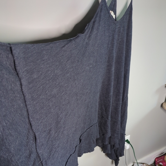 Free People Hibiscus Tunic Mini Dress Charcoal Grey Medium Trapeze Loose & Flowy - Picture 4 of 10